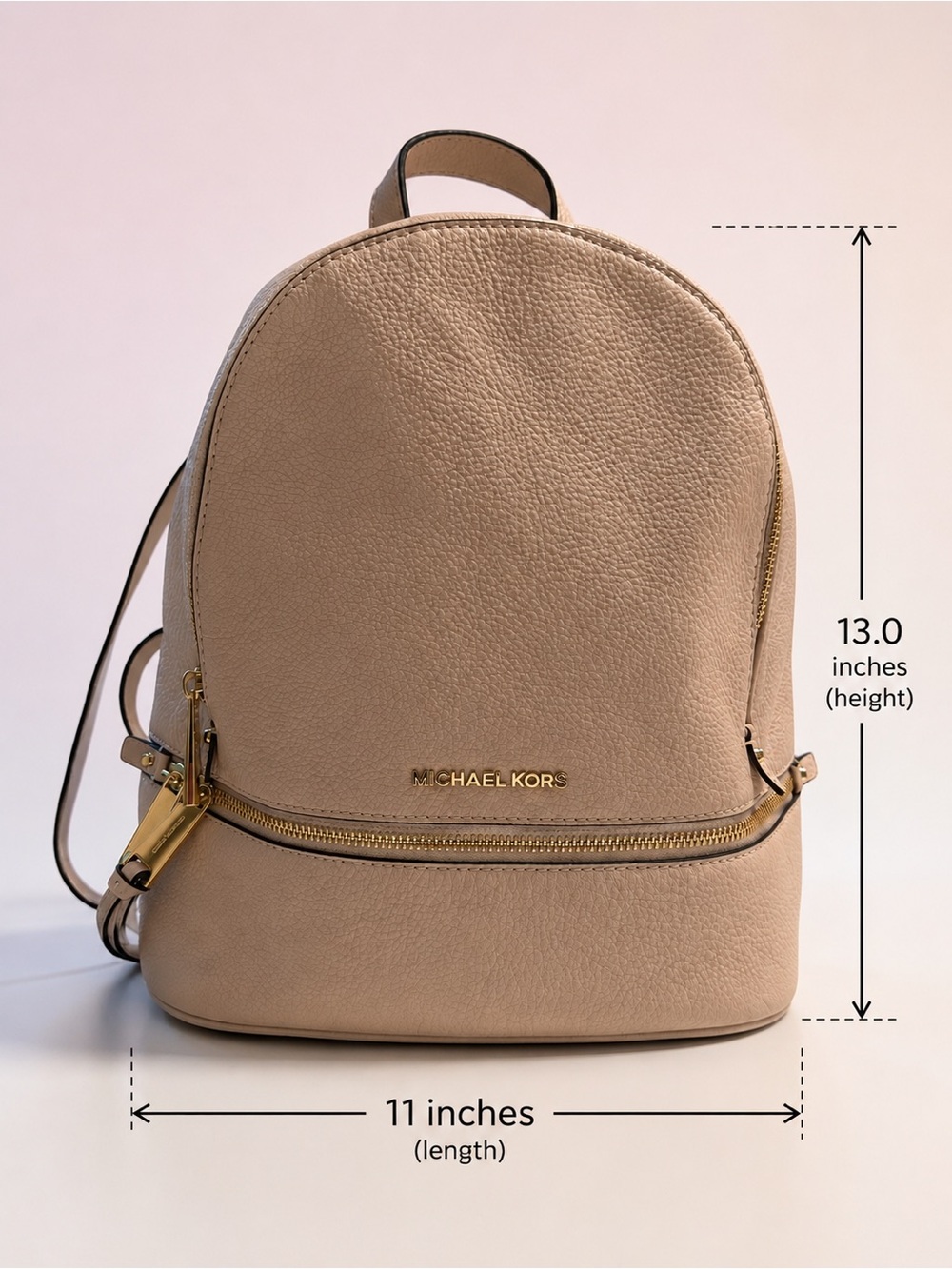 Michael Kors Blush Pebble Leather Backpack with Gold Hardware - Picture 7 of 7
